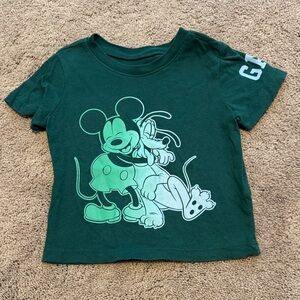 GAP Kids Green Mickey and Pluto Tee